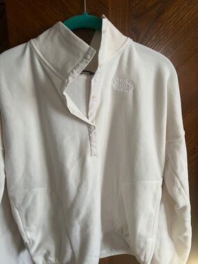 The North Face Off-White Snap-Placket Fleece Pullover